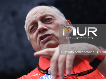 Frederic Vasseur ahead of the Formula 1 Spanish Grand Prix at Circuit de Barcelona-Catalunya in Barcelona, Spain on June 20, 2024. (