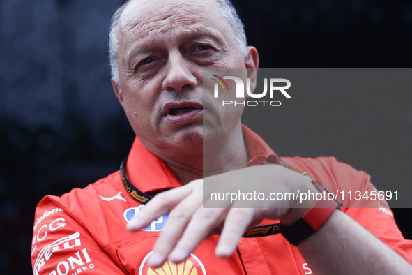 Frederic Vasseur ahead of the Formula 1 Spanish Grand Prix at Circuit de Barcelona-Catalunya in Barcelona, Spain on June 20, 2024. 