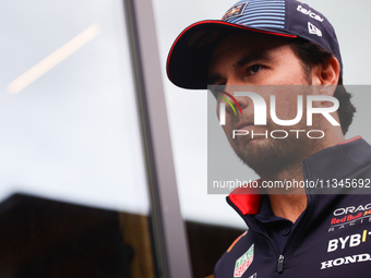 Sergio Perez of Red Bull Racing ahead of the Formula 1 Spanish Grand Prix at Circuit de Barcelona-Catalunya in Barcelona, Spain on June 20,...