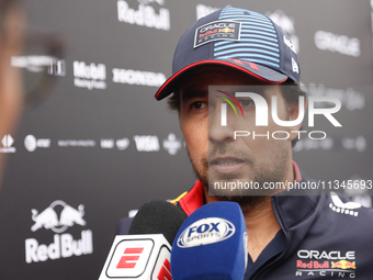 Sergio Perez of Red Bull Racing ahead of the Formula 1 Spanish Grand Prix at Circuit de Barcelona-Catalunya in Barcelona, Spain on June 20,...