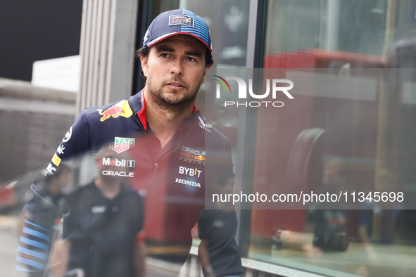 Sergio Perez of Red Bull Racing ahead of the Formula 1 Spanish Grand Prix at Circuit de Barcelona-Catalunya in Barcelona, Spain on June 20,...