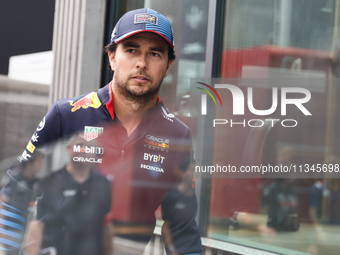 Sergio Perez of Red Bull Racing ahead of the Formula 1 Spanish Grand Prix at Circuit de Barcelona-Catalunya in Barcelona, Spain on June 20,...