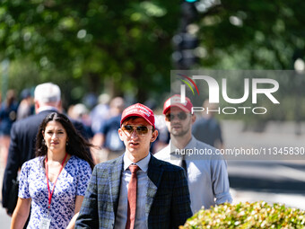 About a dozen pro-life activists are gathering outside the US Supreme Court in Washington, DC, on June 20, 2024, as they await a decision in...