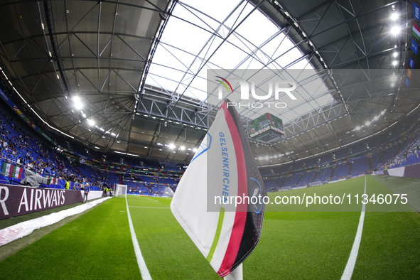 General view inside stadium during the UEFA EURO 2024 group stage match between Spain and Italy at Arena AufSchalke on June 20, 2024 in Gels...