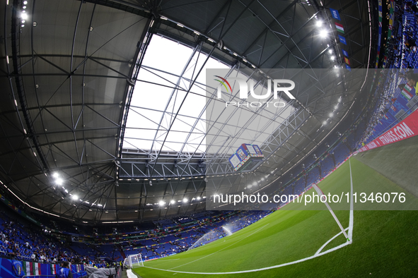 General view inside stadium during the UEFA EURO 2024 group stage match between Spain and Italy at Arena AufSchalke on June 20, 2024 in Gels...