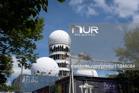 Tourists and locals are visiting Teufelsberg in Berlin, Germany, on June 20, 2024. The Teufelsberg is a rubble hill in the west of Berlin an...