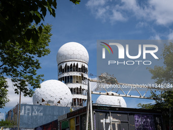 Tourists and locals are visiting Teufelsberg in Berlin, Germany, on June 20, 2024. The Teufelsberg is a rubble hill in the west of Berlin an...