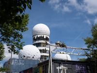 Tourists and locals are visiting Teufelsberg in Berlin, Germany, on June 20, 2024. The Teufelsberg is a rubble hill in the west of Berlin an...