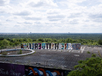 Tourists and locals are visiting Teufelsberg in Berlin, Germany, on June 20, 2024. The Teufelsberg is a rubble hill in the west of Berlin an...