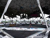 Tourists and locals are visiting Teufelsberg in Berlin, Germany, on June 20, 2024. The Teufelsberg is a rubble hill in the west of Berlin an...