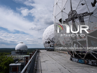 Tourists and locals are visiting Teufelsberg in Berlin, Germany, on June 20, 2024. The Teufelsberg is a rubble hill in the west of Berlin an...