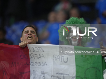 Italian supporters prior the UEFA EURO 2024 group stage match between Spain and Italy at Arena AufSchalke on June 20, 2024 in Gelsenkirchen,...