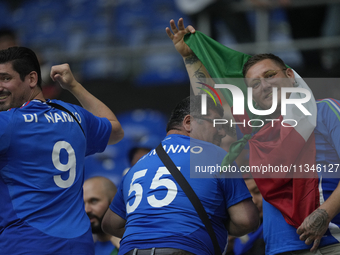 Italian supporters prior the UEFA EURO 2024 group stage match between Spain and Italy at Arena AufSchalke on June 20, 2024 in Gelsenkirchen,...