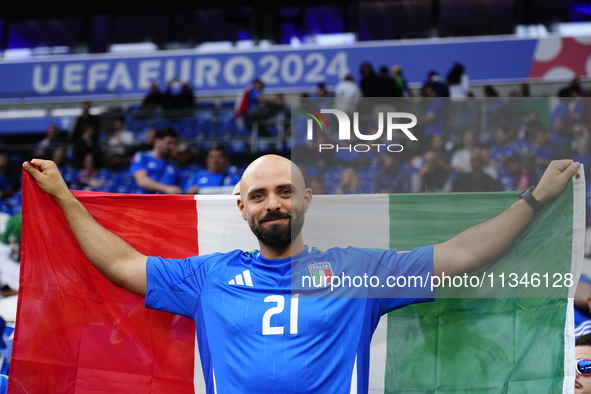 Italian supporters prior the UEFA EURO 2024 group stage match between Spain and Italy at Arena AufSchalke on June 20, 2024 in Gelsenkirchen,...