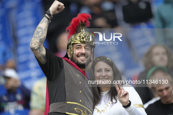 Italian supporters prior the UEFA EURO 2024 group stage match between Spain and Italy at Arena AufSchalke on June 20, 2024 in Gelsenkirchen,...