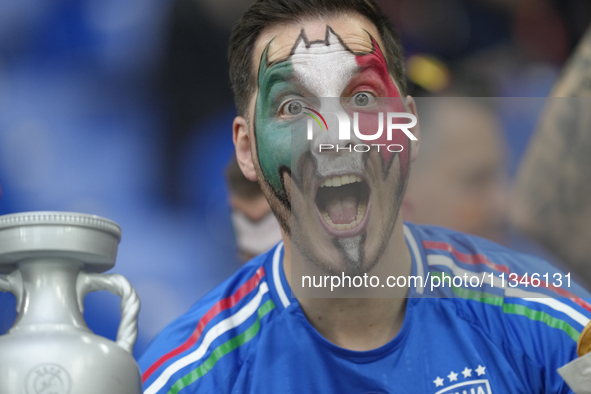 Italian supporters prior the UEFA EURO 2024 group stage match between Spain and Italy at Arena AufSchalke on June 20, 2024 in Gelsenkirchen,...