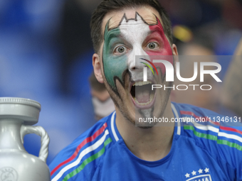 Italian supporters prior the UEFA EURO 2024 group stage match between Spain and Italy at Arena AufSchalke on June 20, 2024 in Gelsenkirchen,...