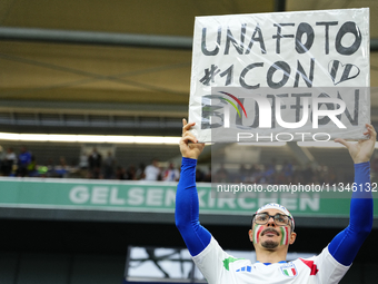 Italian supporters prior the UEFA EURO 2024 group stage match between Spain and Italy at Arena AufSchalke on June 20, 2024 in Gelsenkirchen,...