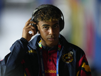 Lamine Yamal right winger of Spain and FC Barcelona  prior the UEFA EURO 2024 group stage match between Spain and Italy at Arena AufSchalke...