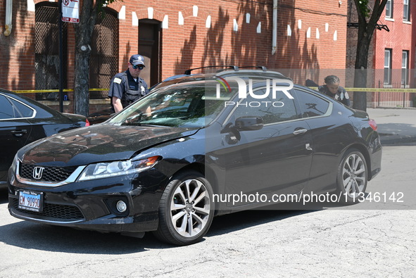 A vehicle is being found at the crime scene riddled with bullet holes and bullet damage. Two male victims are in critical condition after be...