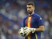 Unai Simon goalkeeper Athletic Club Bilbao during the warm-up before the UEFA EURO 2024 group stage match between Spain and Italy at Arena A...