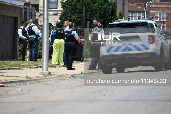 A 73-year-old male victim, a retired Chicago Police Officer, is being shot and pronounced dead in Chicago, Illinois, United States, on June...