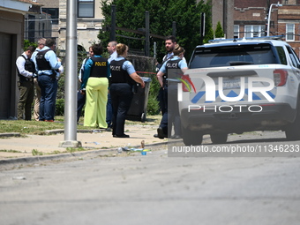 A 73-year-old male victim, a retired Chicago Police Officer, is being shot and pronounced dead in Chicago, Illinois, United States, on June...