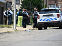 A 73-year-old male victim, a retired Chicago Police Officer, is being shot and pronounced dead in Chicago, Illinois, United States, on June...