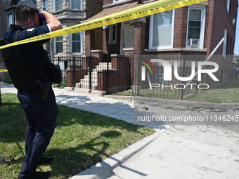 A 73-year-old male victim, a retired Chicago Police Officer, is being shot and pronounced dead in Chicago, Illinois, United States, on June...