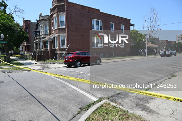 A 73-year-old male victim, a retired Chicago Police Officer, is being shot and pronounced dead in Chicago, Illinois, United States, on June...