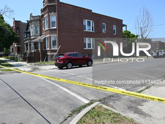 A 73-year-old male victim, a retired Chicago Police Officer, is being shot and pronounced dead in Chicago, Illinois, United States, on June...