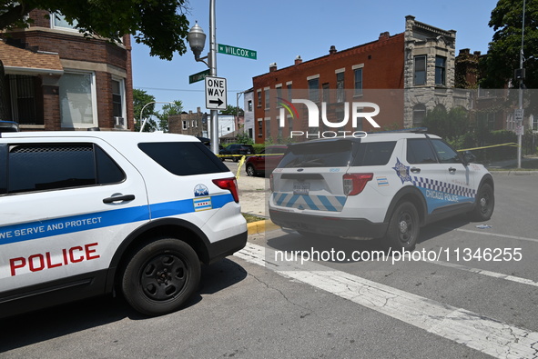 A 73-year-old male victim, a retired Chicago Police Officer, is being shot and pronounced dead in Chicago, Illinois, United States, on June...