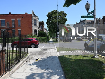 A 73-year-old male victim, a retired Chicago Police Officer, is being shot and pronounced dead in Chicago, Illinois, United States, on June...