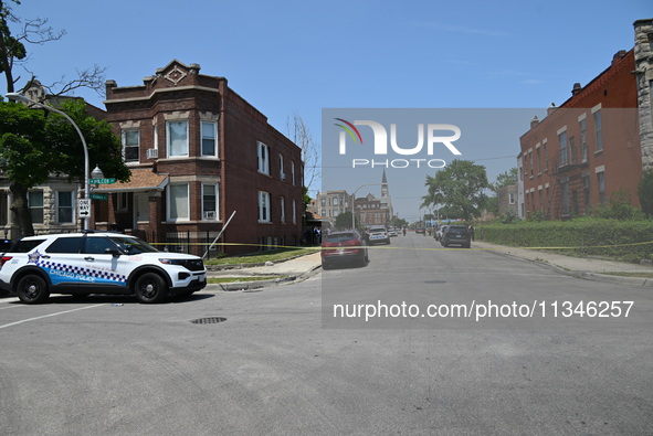 A 73-year-old male victim, a retired Chicago Police Officer, is being shot and pronounced dead in Chicago, Illinois, United States, on June...