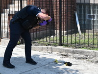 A 73-year-old male victim, a retired Chicago Police Officer, is being shot and pronounced dead in Chicago, Illinois, United States, on June...