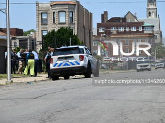 A 73-year-old male victim, a retired Chicago Police Officer, is being shot and pronounced dead in Chicago, Illinois, United States, on June...