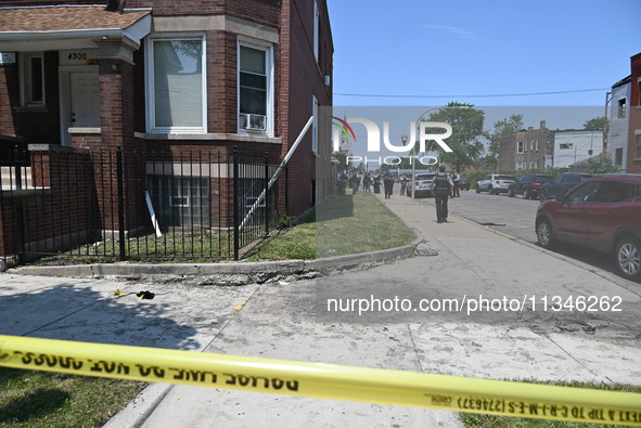 A 73-year-old male victim, a retired Chicago Police Officer, is being shot and pronounced dead in Chicago, Illinois, United States, on June...