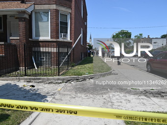 A 73-year-old male victim, a retired Chicago Police Officer, is being shot and pronounced dead in Chicago, Illinois, United States, on June...