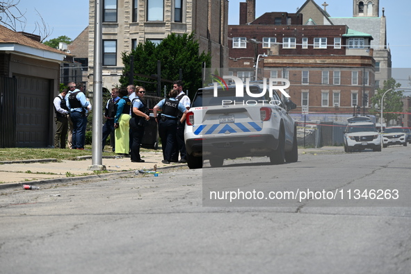 A 73-year-old male victim, a retired Chicago Police Officer, is being shot and pronounced dead in Chicago, Illinois, United States, on June...