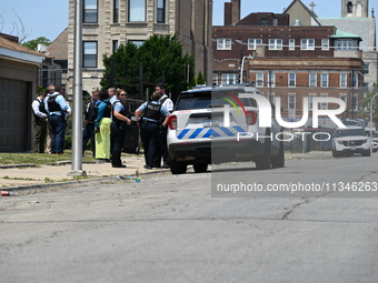 A 73-year-old male victim, a retired Chicago Police Officer, is being shot and pronounced dead in Chicago, Illinois, United States, on June...