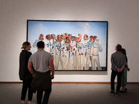 People are visiting the New National Gallery Of Berlin, Neue Nationalgalerie in Berlin, Germany, on June 20, 2024. (