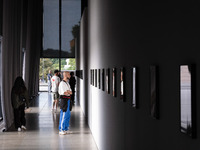 People are visiting the New National Gallery Of Berlin, Neue Nationalgalerie in Berlin, Germany, on June 20, 2024. (