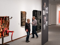 People are visiting the New National Gallery Of Berlin, Neue Nationalgalerie in Berlin, Germany, on June 20, 2024. (