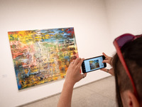 People are visiting the New National Gallery Of Berlin, Neue Nationalgalerie in Berlin, Germany, on June 20, 2024. (