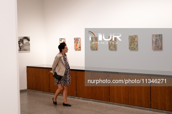 People are visiting the New National Gallery Of Berlin, Neue Nationalgalerie in Berlin, Germany, on June 20, 2024. 