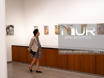 People are visiting the New National Gallery Of Berlin, Neue Nationalgalerie in Berlin, Germany, on June 20, 2024. (