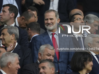 Spanish King Felipe VI during the UEFA EURO 2024 group stage match between Spain and Italy at Arena AufSchalke on June 20, 2024 in Gelsenkir...