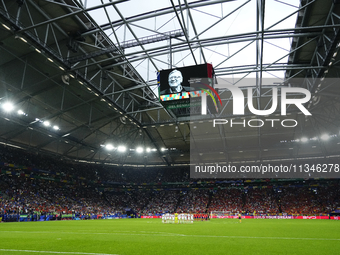 Moment of silence prior to the UEFA EURO 2024 group stage match between Spain and Italy at Arena AufSchalke on June 20, 2024 in Gelsenkirche...