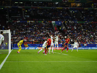 Pedri central midfield of Spain and FC Barcelona shooting to goal during the UEFA EURO 2024 group stage match between Spain and Italy at Are...