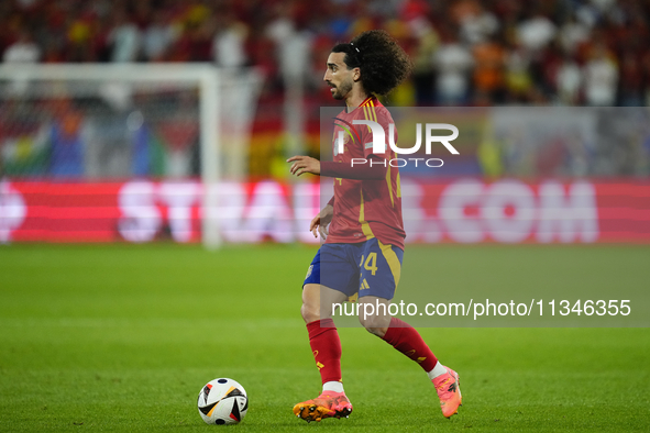 Marc Cucurella left-back of Spain and Chelsea FC during the UEFA EURO 2024 group stage match between Spain and Italy at Arena AufSchalke on...